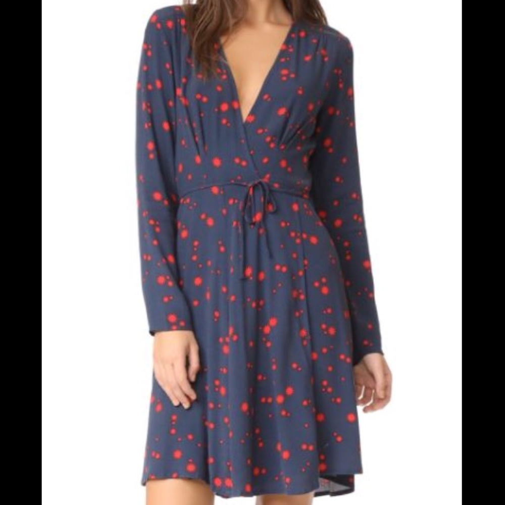 Rollas Dancer Wrap dress in navy galaxy print